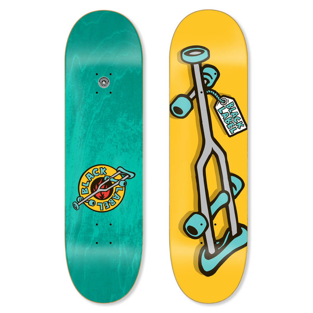 8.75" Black Label Yellow Crutch Deck