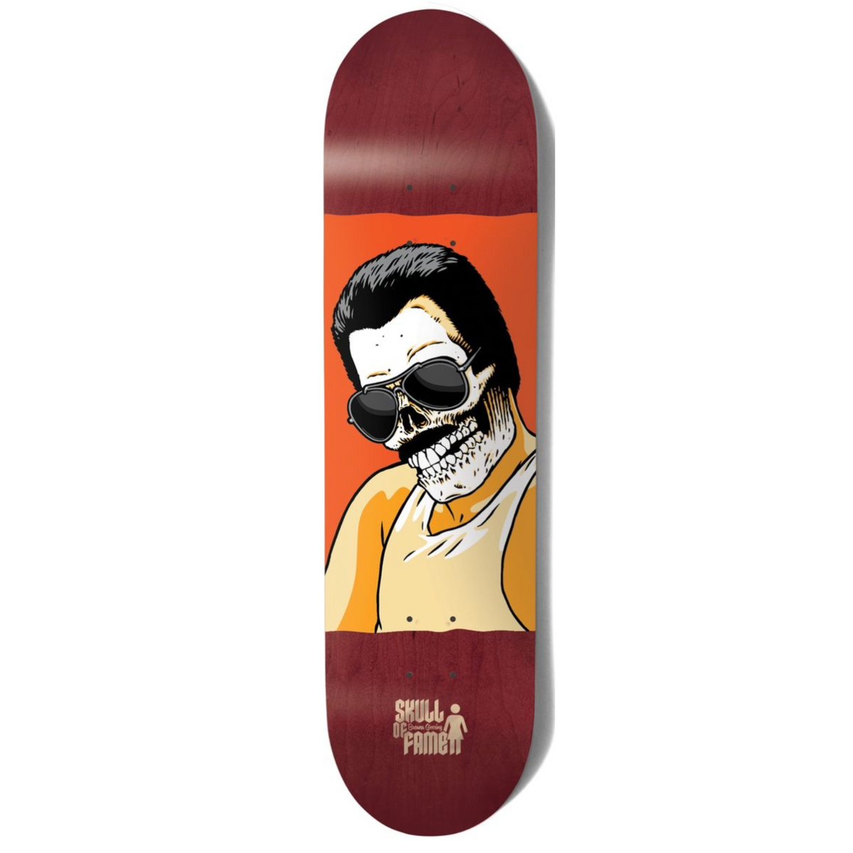 8.125" Girl Geering Skull Of Fame Deck