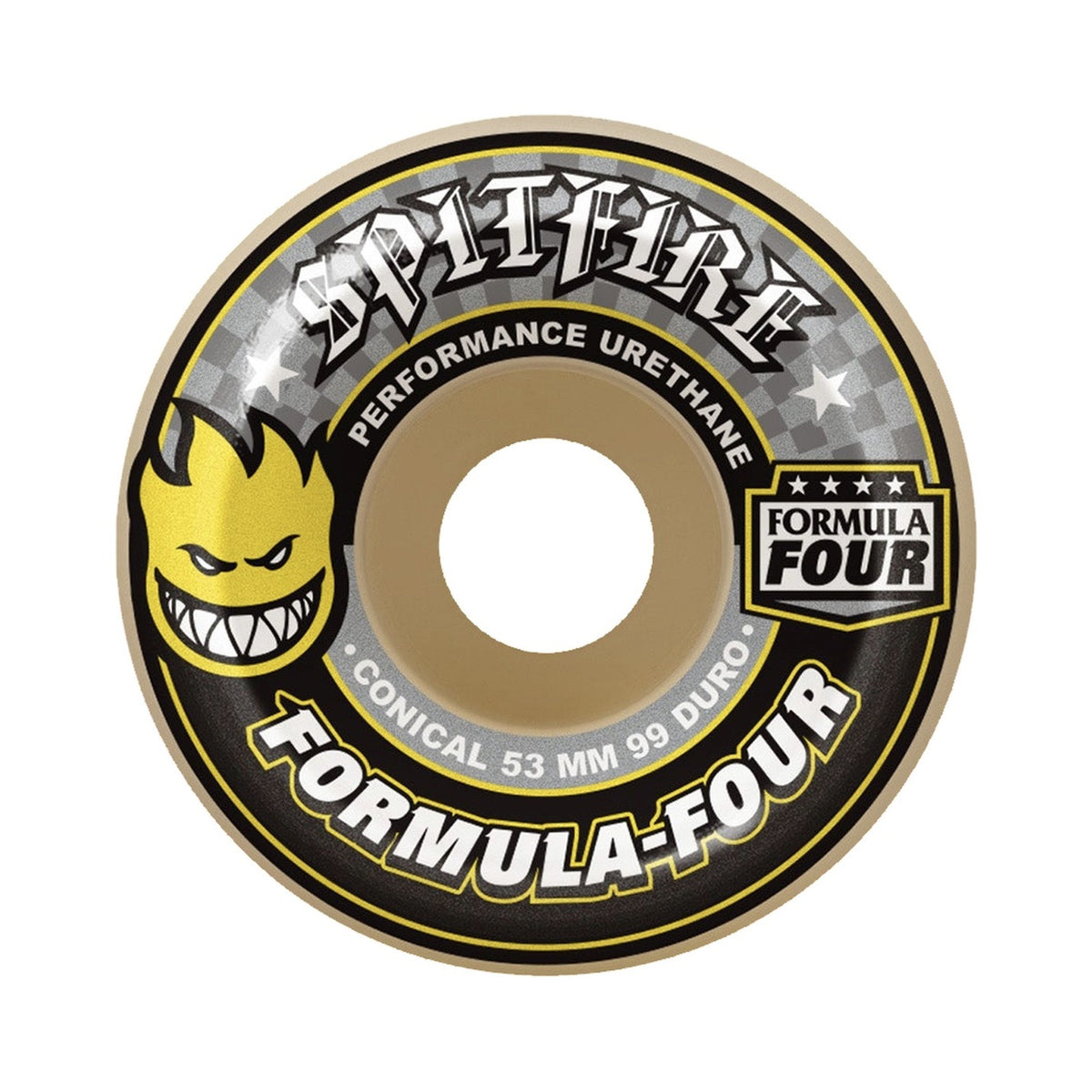 Spitfire F4 99a 52mm Conical Full Silver/Yellow (Set of 4)