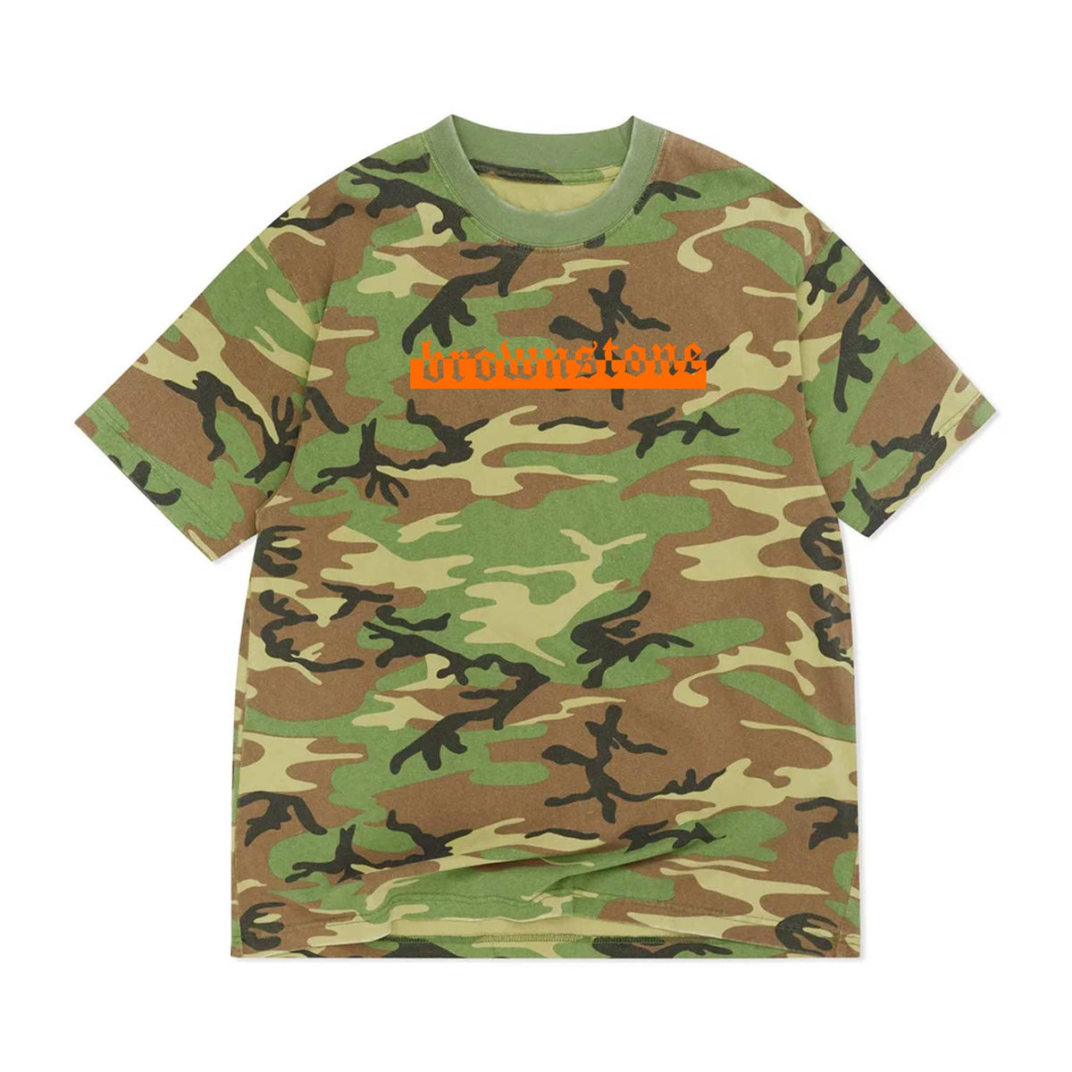 Brownstone Skateshop Vintage Camo 7.5 OZ Oversized Box T-Shirt