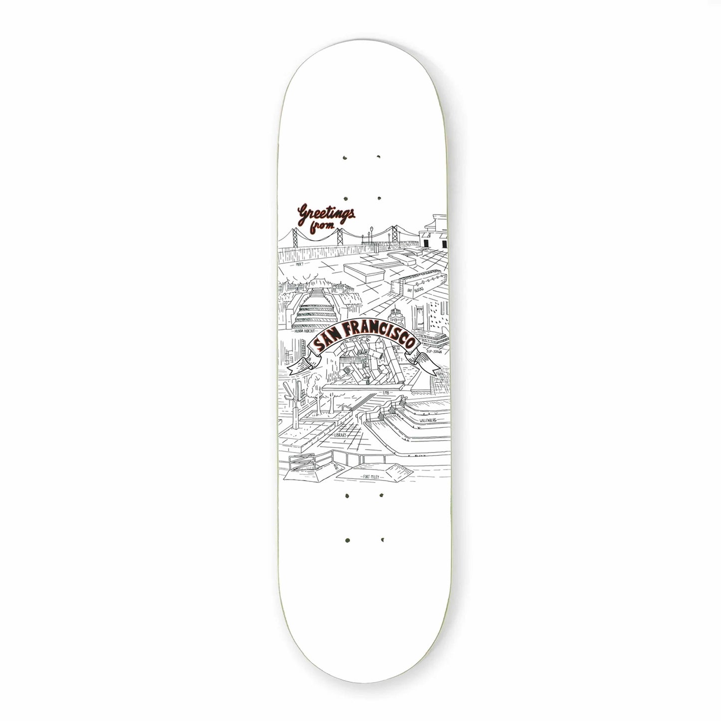 8.0" Pier 7 White Postcard Deck